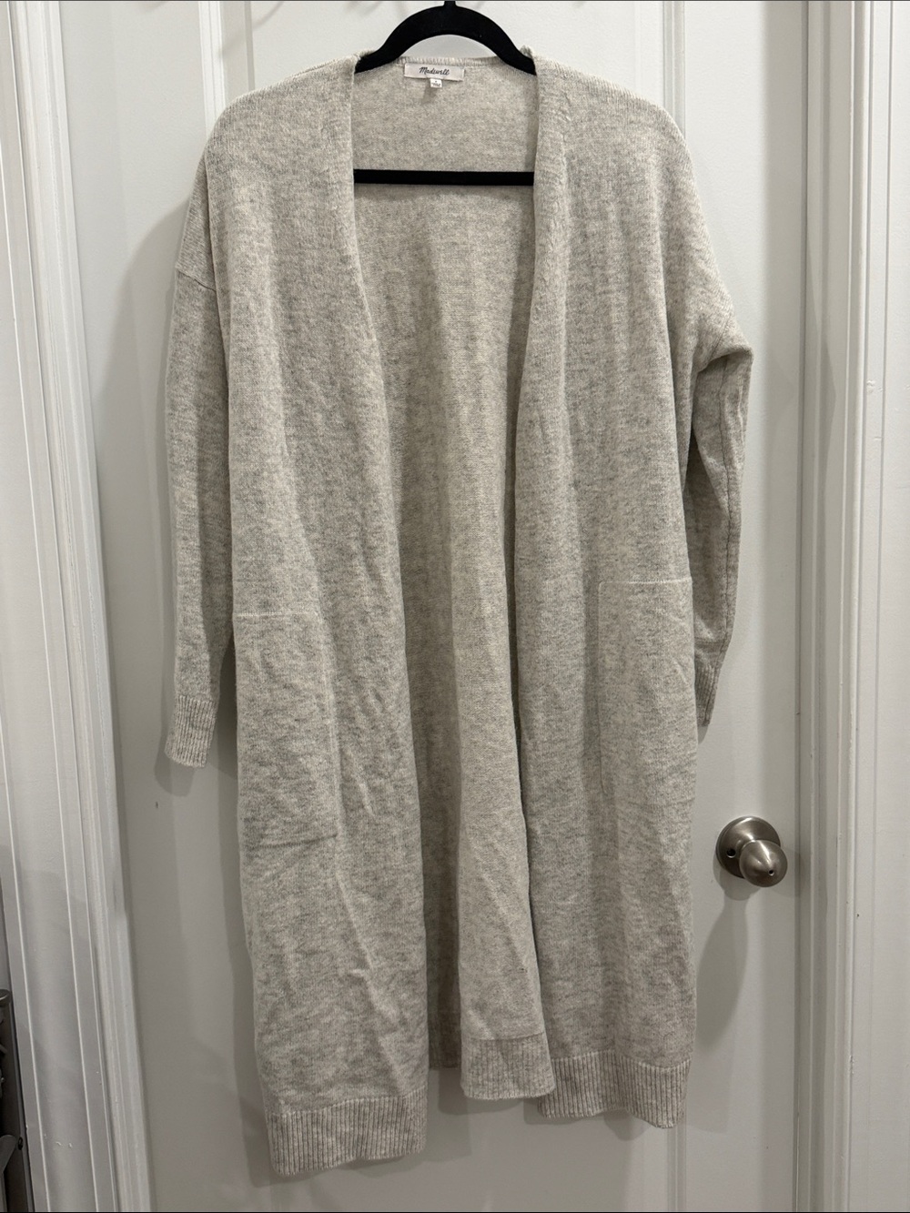 Madewell Light Gray Open-Front Cozy Duster Cardigan